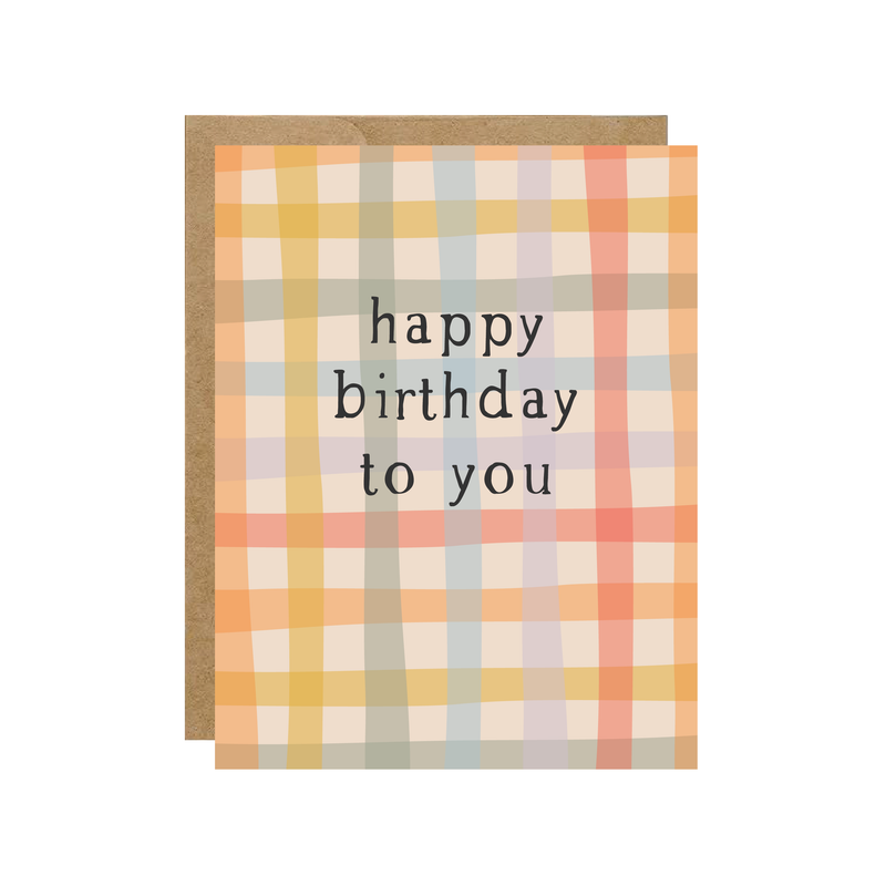 Happy Birthday To You - Colourful Plaid Birthday Card