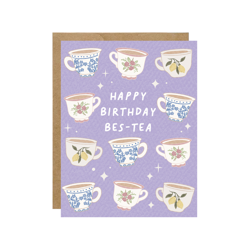 Happy Birthday Bes-tea - Vintage Tea Cup Card
