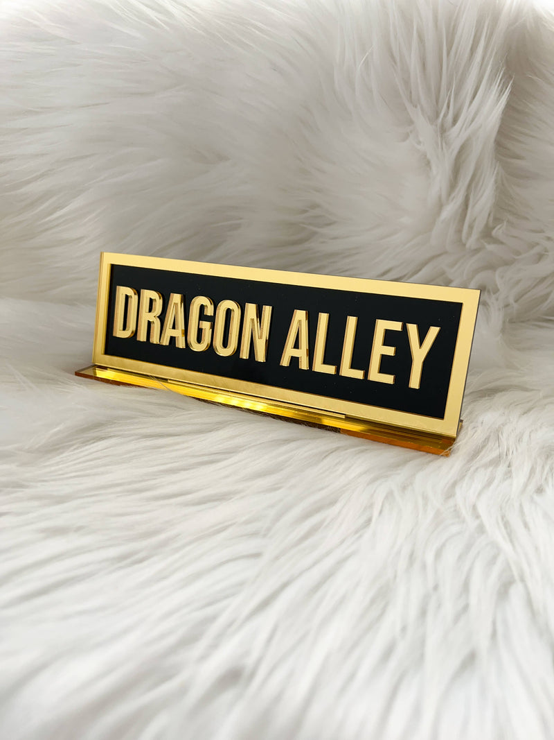 Acrylic Shelf Sign: Dragon Alley