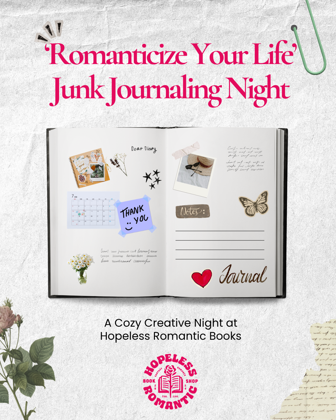 'Romanticise Your Life' Junk Journaling Night