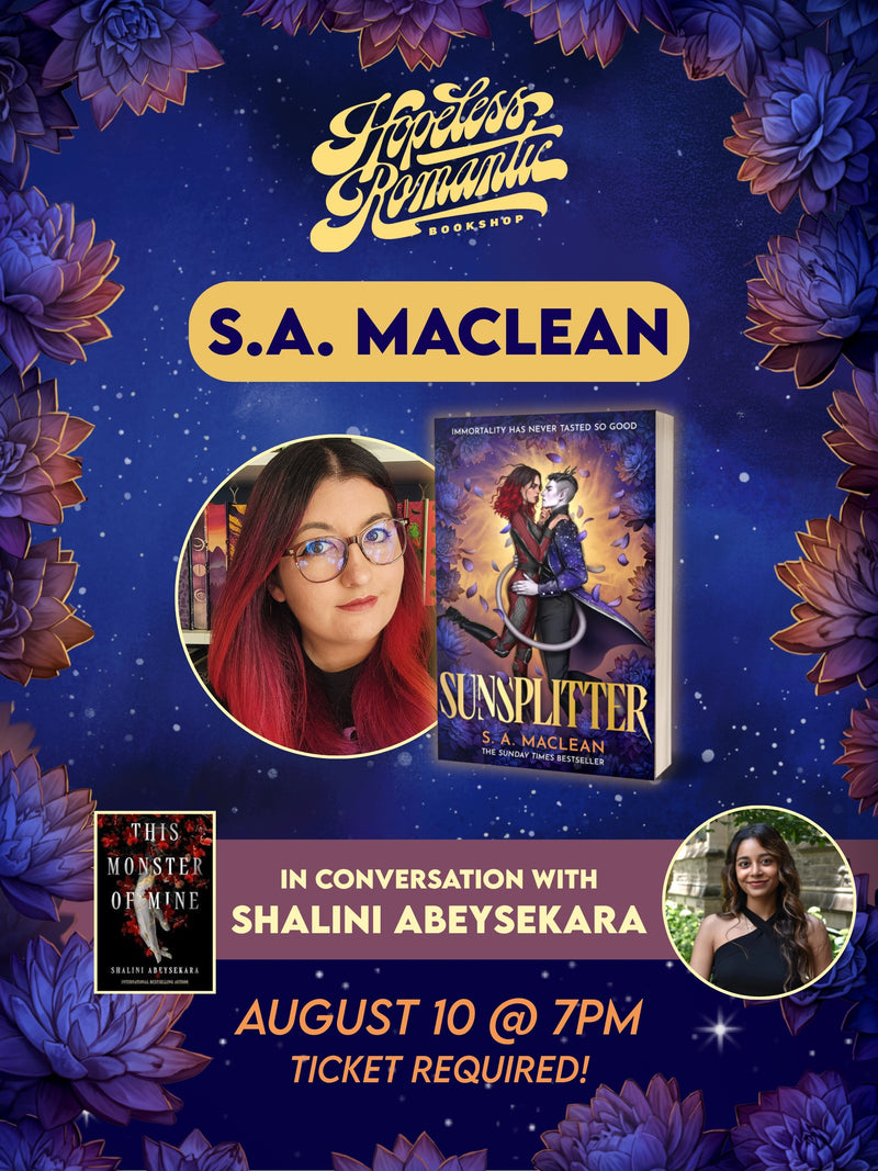 Book launch for Sunsplitter by S.A. Maclean, in conversation with Shalini Abeysekara (August 10, 2026)