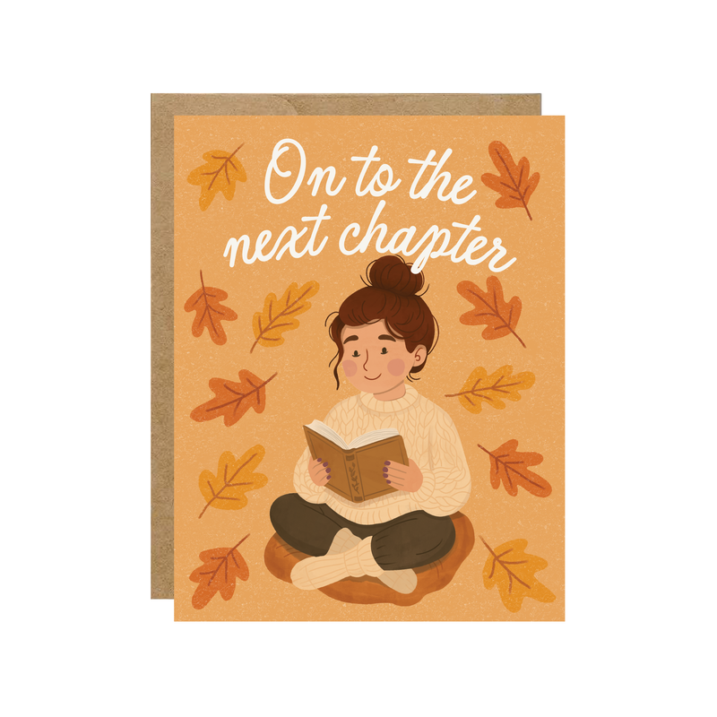 On To The Next Chapter - Bookshop Cozy Reader Card