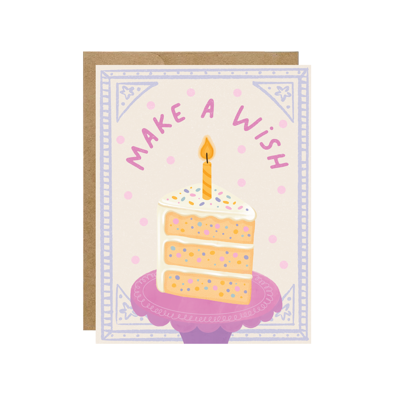 Make A Wish - Confetti Birthday Cake Card - Hopeless Romantic