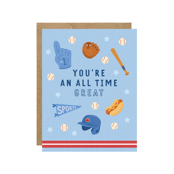 Blue Jay All Time Great - Baseball Sports Birthday Card - Hopeless Romantic