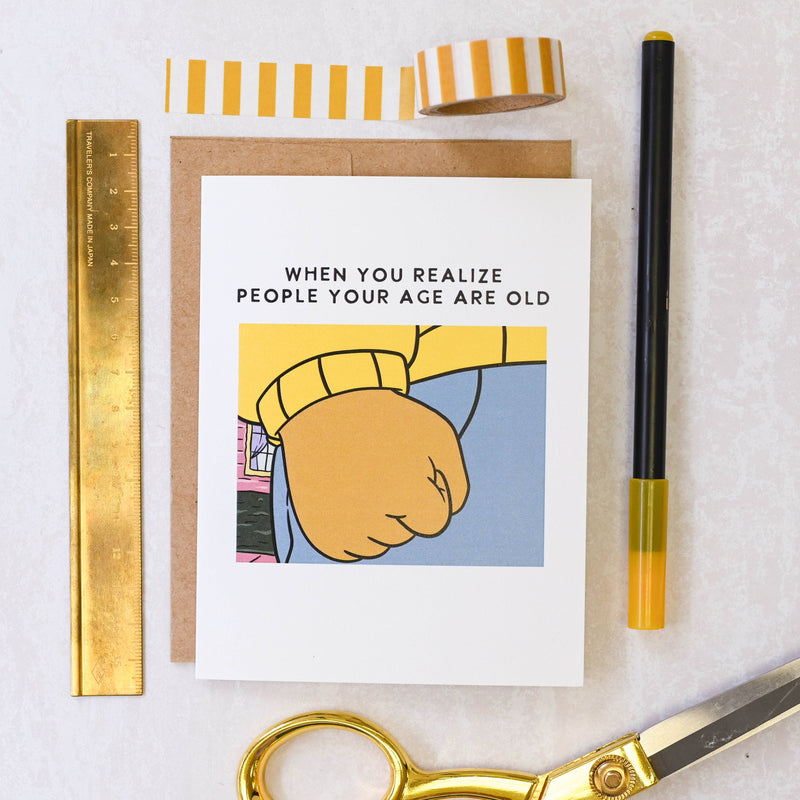 Arthur People Your Age Are Old - Retro 90's Pop Culture Birthday Card