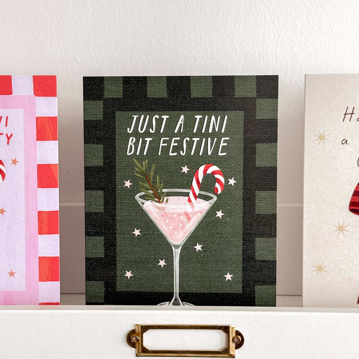 Just A Tini Bit Festive - Holiday Martini Cocktail Christmas Card
