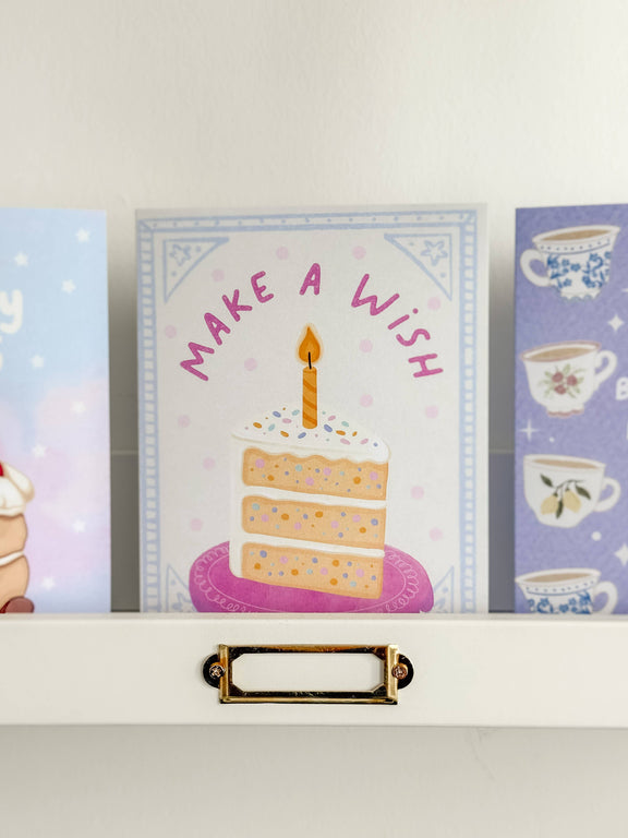 Make A Wish - Confetti Birthday Cake Card - Hopeless Romantic