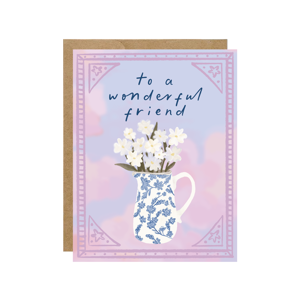 To A Wonderful Friend - Flowers Card - Hopeless Romantic