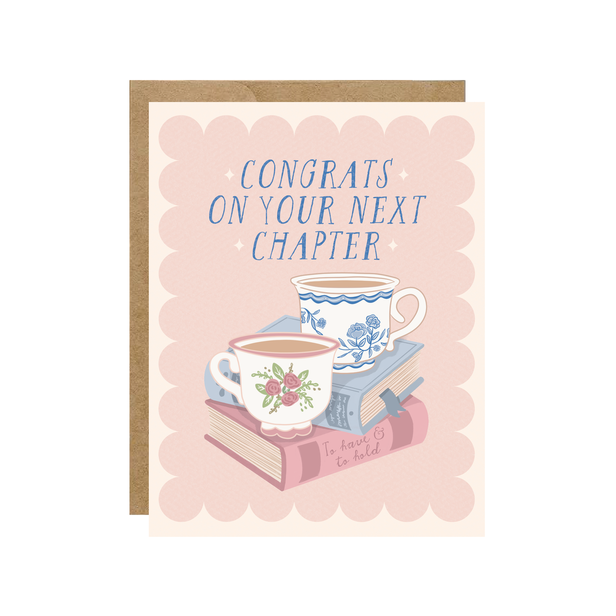 Congrats On Next Chapter  - Bookish Tea Coffee Wedding Card
