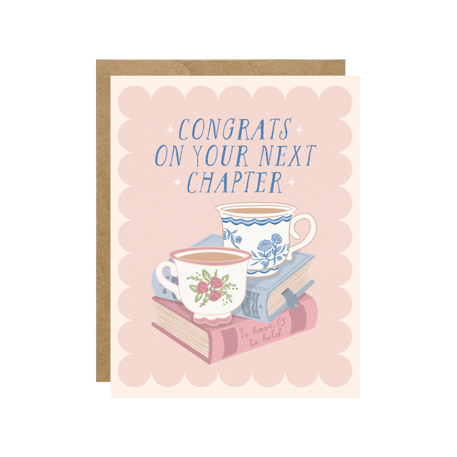 Congrats On Next Chapter  - Bookish Tea Coffee Wedding Card