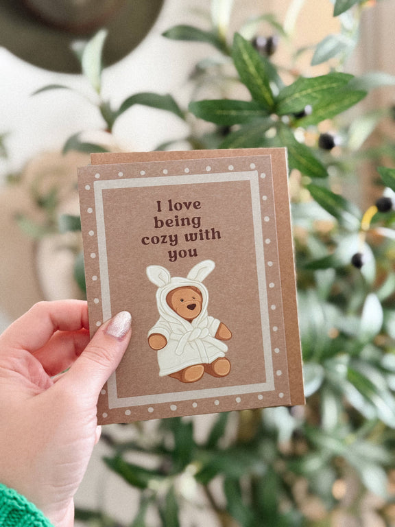 Cozy With You Bear Robe Jelly - Valentine's Day Love Card - Hopeless Romantic