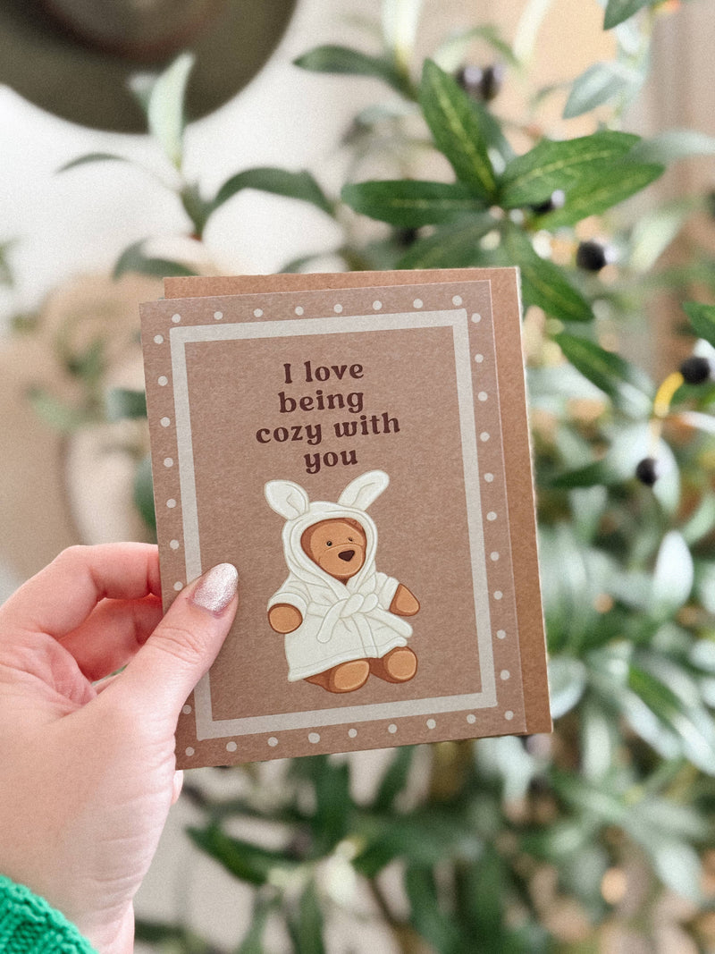 Cozy With You Bear Robe Jelly - Valentine's Day Love Card - Hopeless Romantic