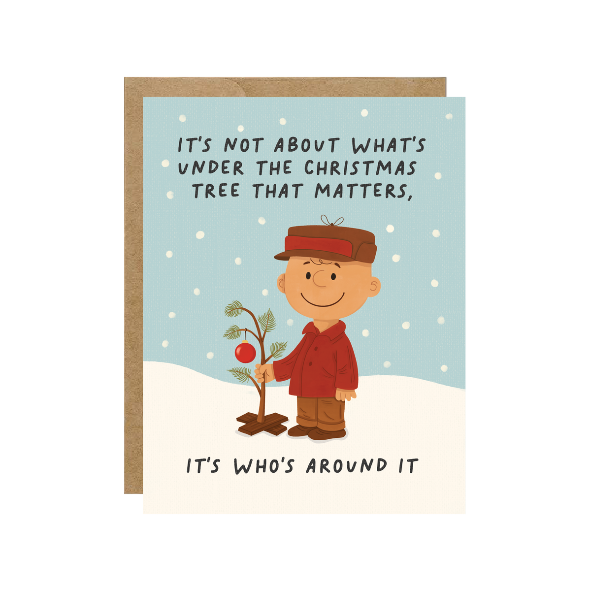 Charlie Who's Around The Tree  - Peanuts Christmas Card