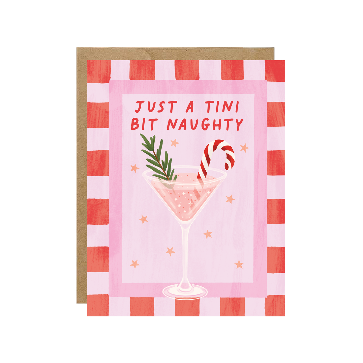 Just A Tini Bit Naughty - Holiday Martini Cocktail Christmas Card
