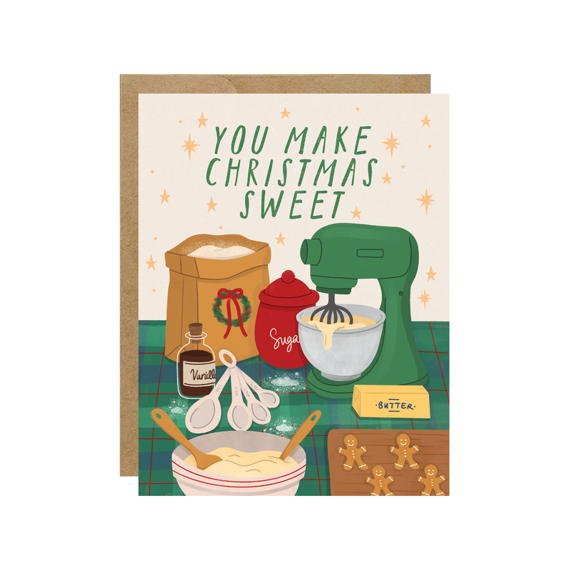 You Make Christmas Sweet  - Gingerbread Baking Holiday Card