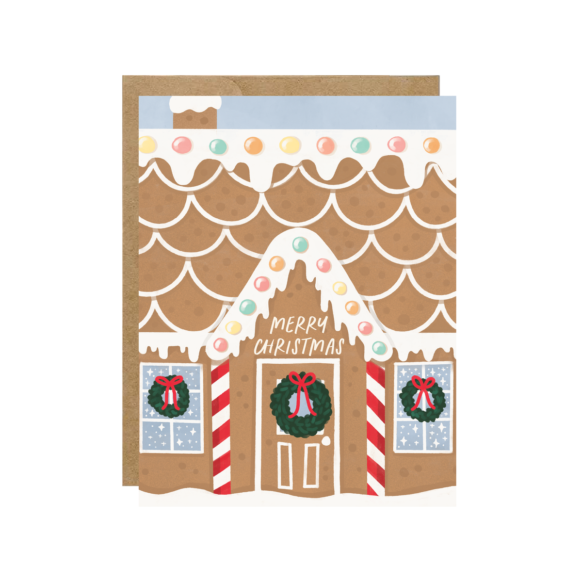 Merry Christmas Cozy Gingerbread House - Holiday Card