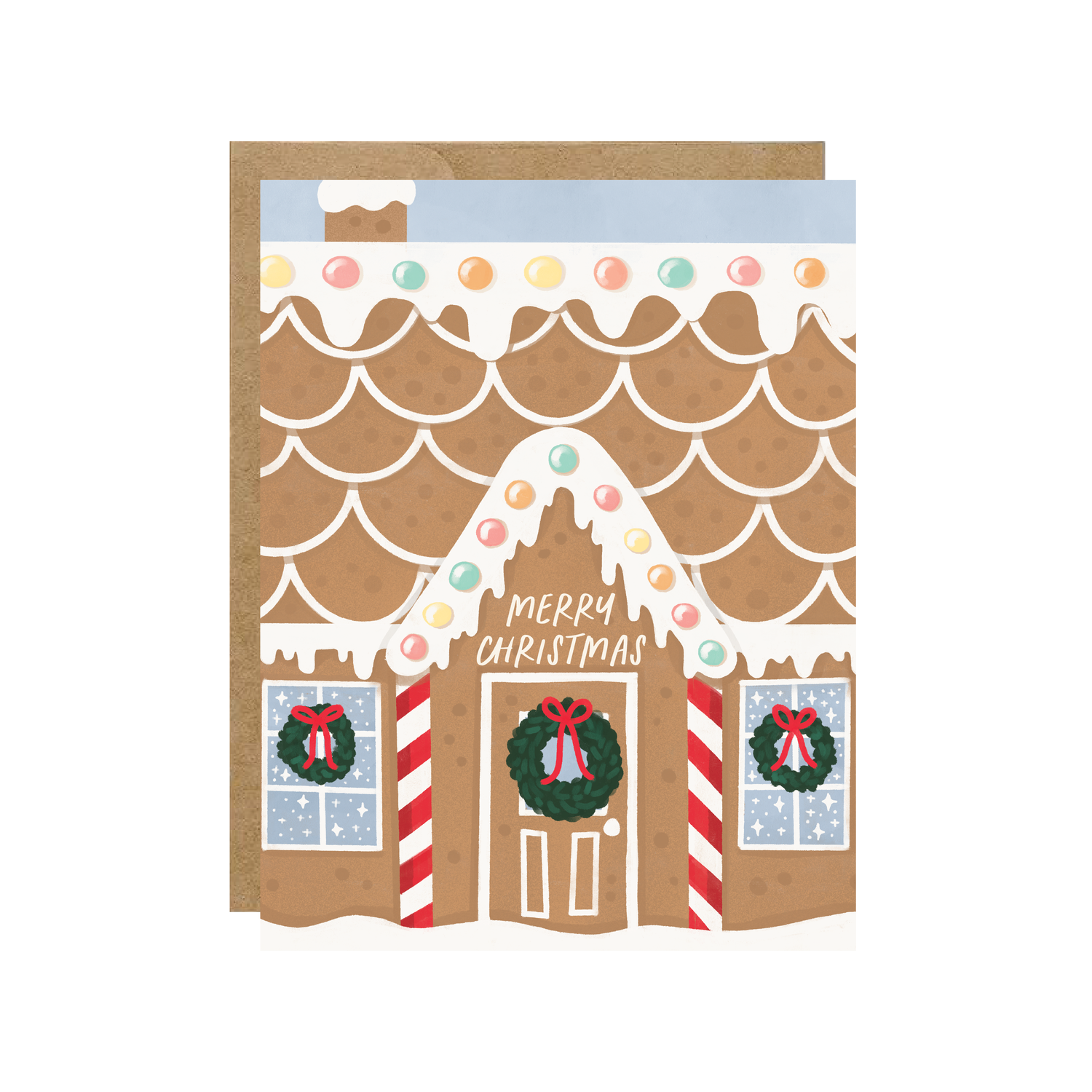 Merry Christmas Cozy Gingerbread House - Holiday Card