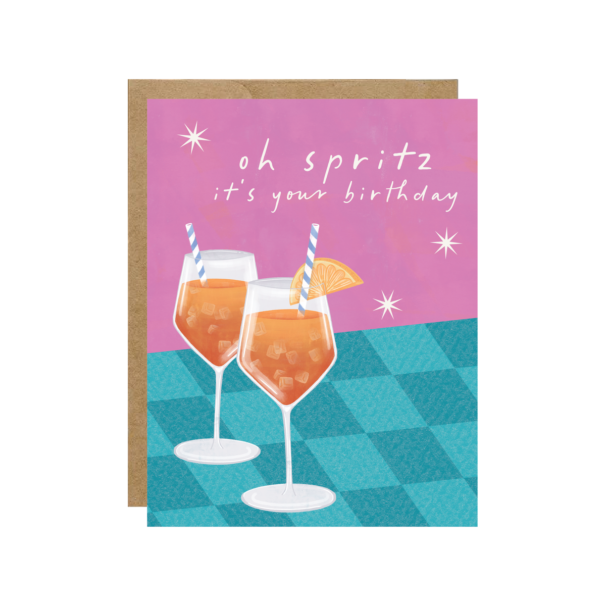 Oh Spritz It's Your Birthday - Aperol Cocktail Summer Card - Hopeless Romantic