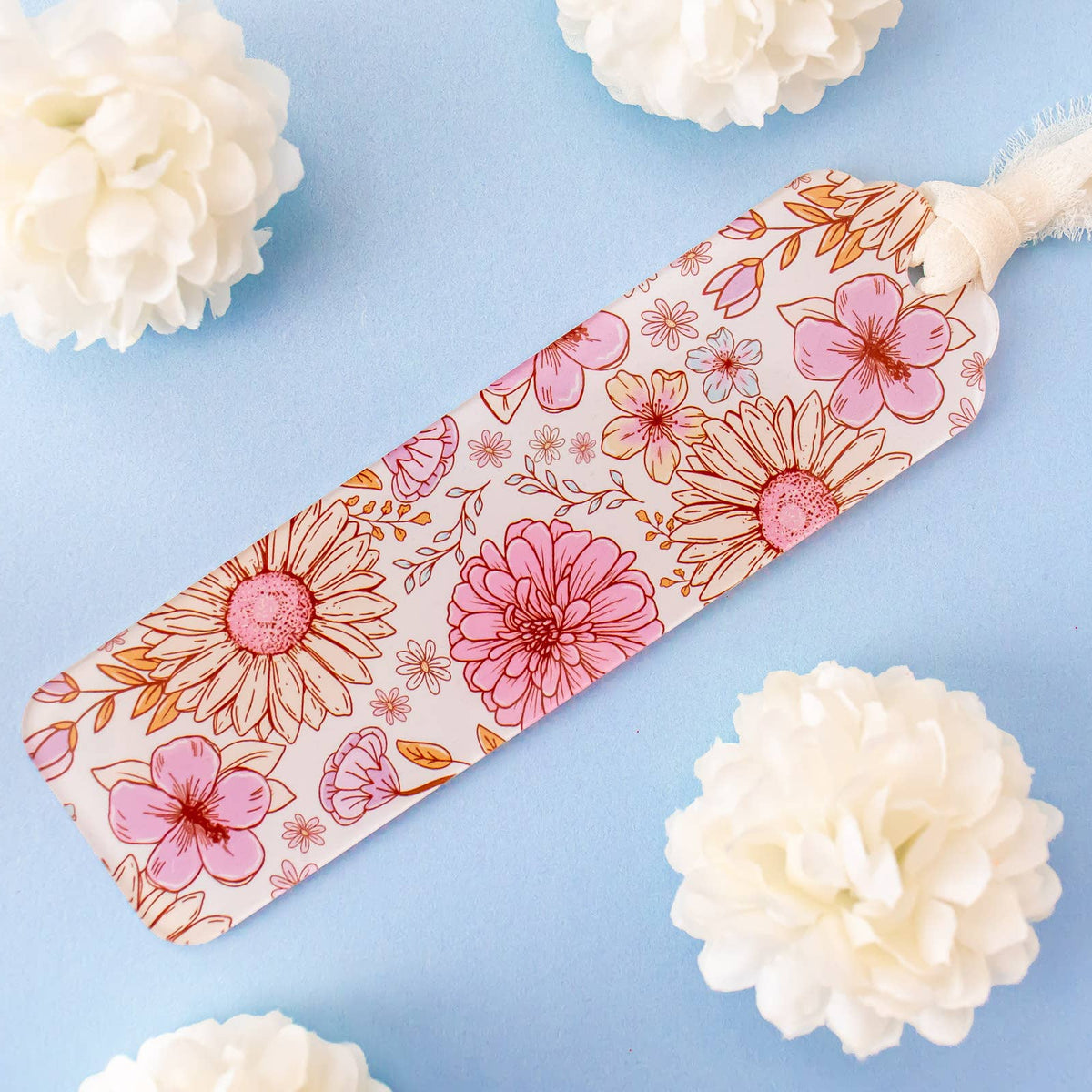 Boho Flowers Acrylic Bookmark