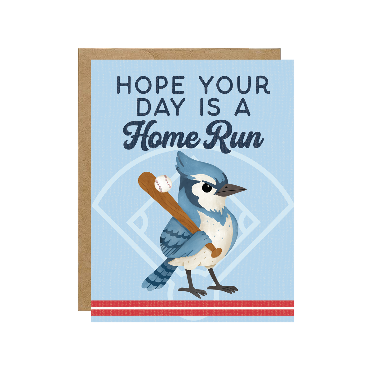 Blue Jay Hope Your Day Is A Home Run - Baseball Sports Birthday Card - Hopeless Romantic