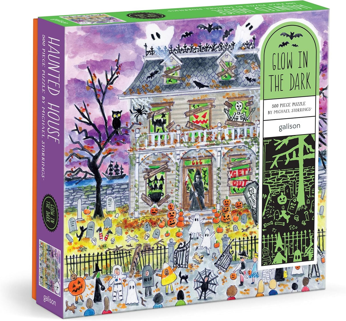 Michael Storrings Haunted House 500 Piece Glow in the Dark Puzzle