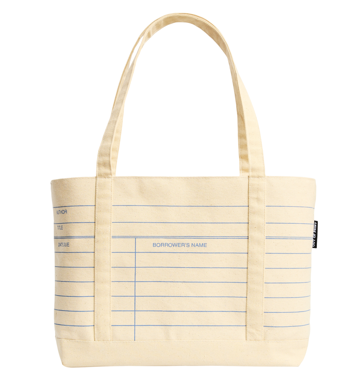 Library Card (Natural) Large Zippered Market Tote Bag