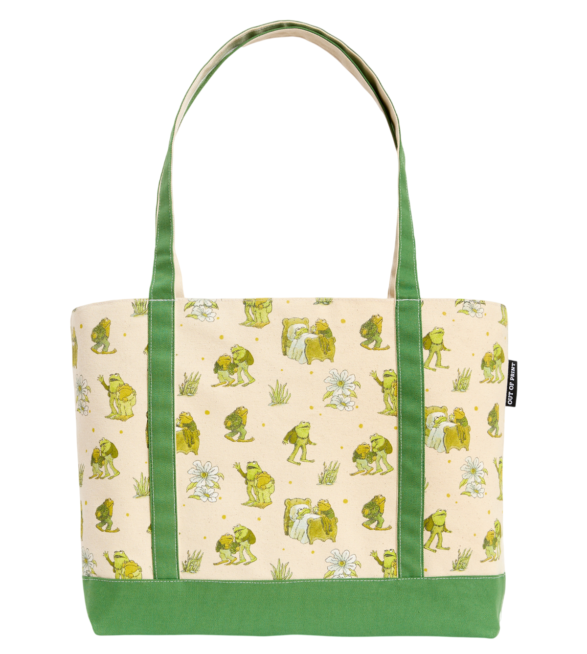 Frog and Toad Large Zippered Market Tote Bag