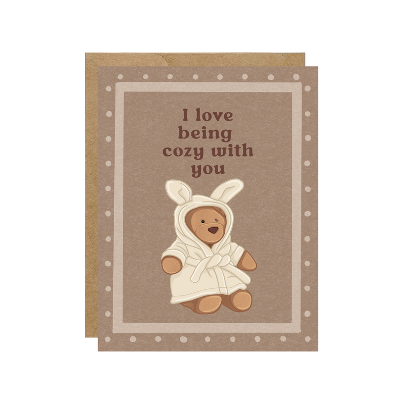 Cozy With You Bear Robe Jelly - Valentine's Day Love Card - Hopeless Romantic
