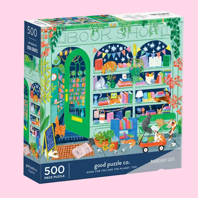 Good Puzzle Co. Bookshop Cats 500 Piece Puzzle