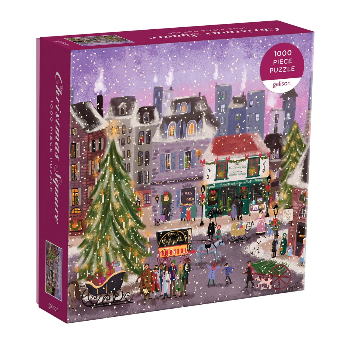 Joy Laforme Christmas Square 1000 Piece Puzzle in Square Box