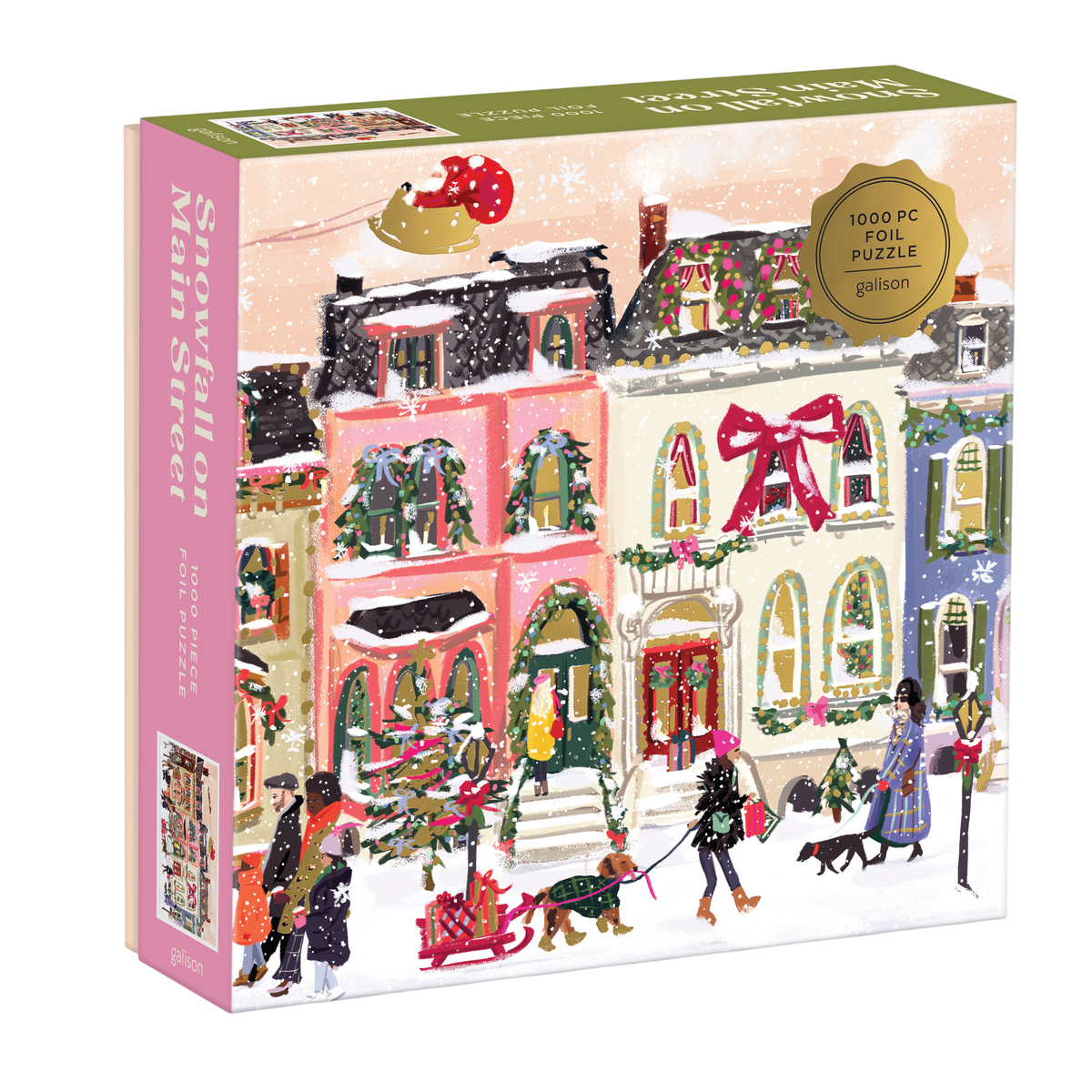 Snowfall on Main Street 1000 Piece Foil Puzzle