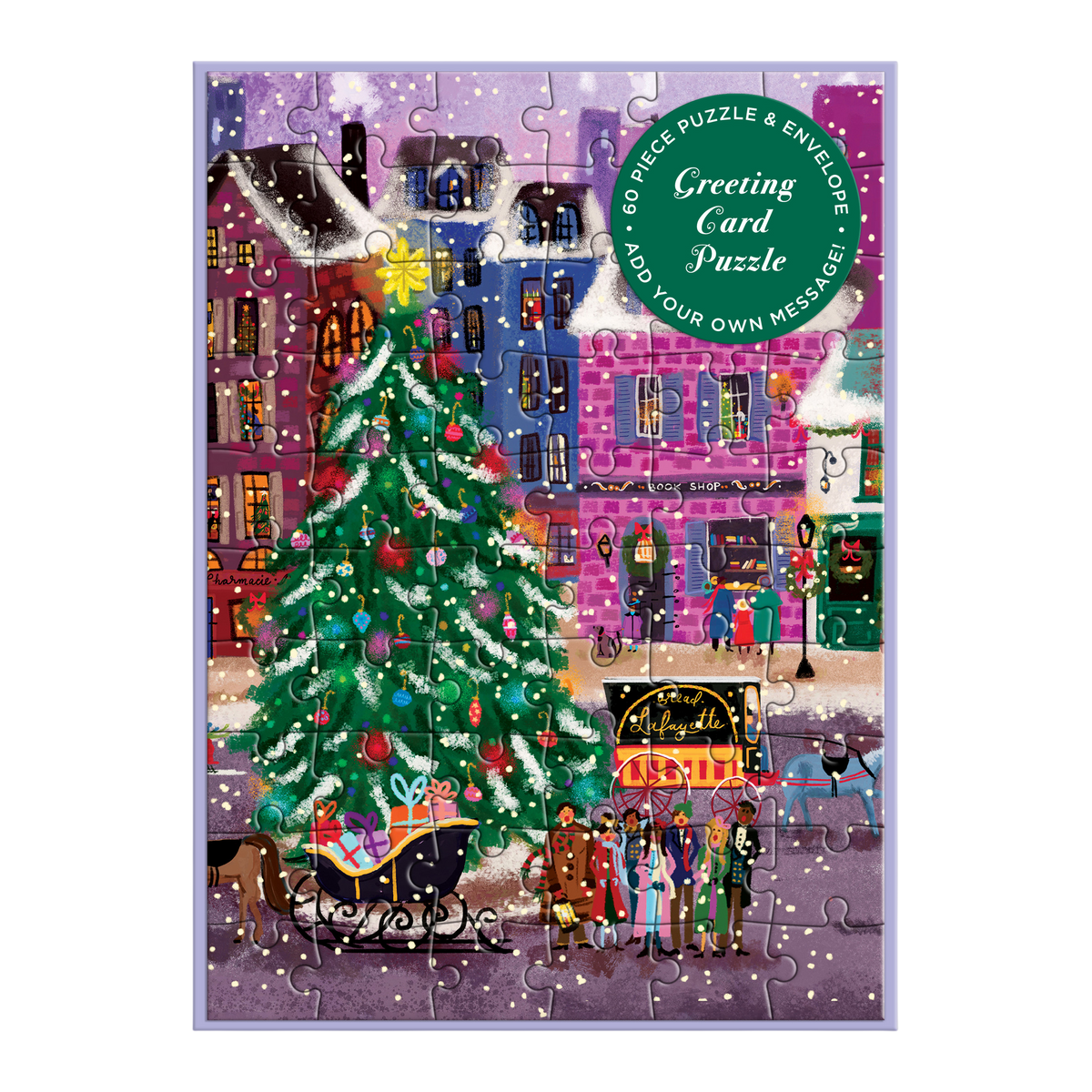 Joy Laforme Christmas Square Greeting Card Puzzle