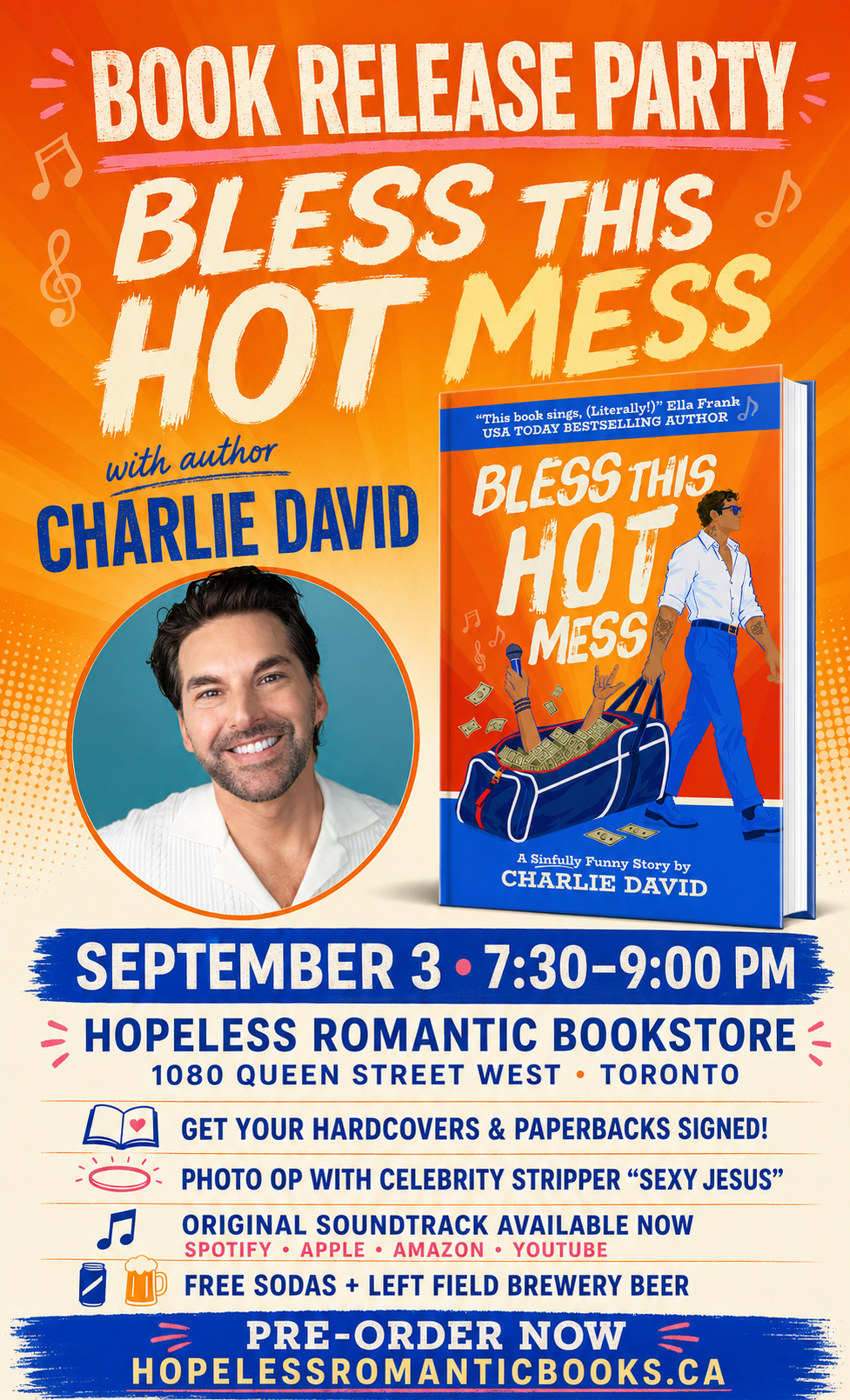 Bless This Hot Mess Book Release Party 🔥📚🎶 | September 3, 2026 at 7:30pm