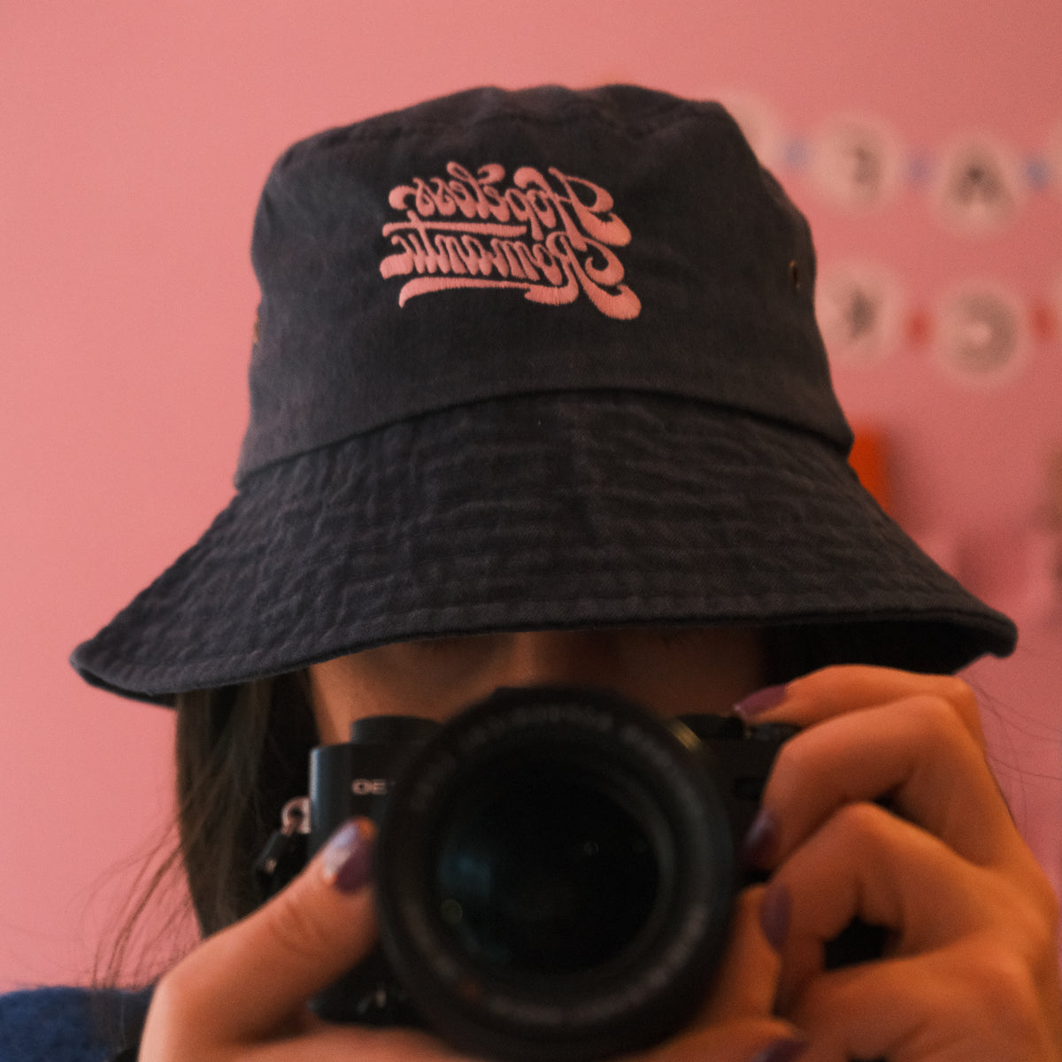Black Denim Bucket Hat - HRB Logo