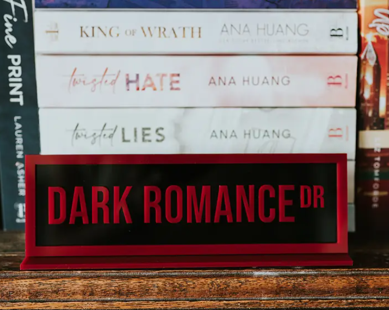 Acrylic Shelf Sign: Dark Romance Dr