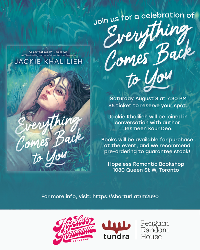 Book launch for Everything Comes Back to You by Jackie Khalilieh, in conversation with Jesmeen Kaur Deo