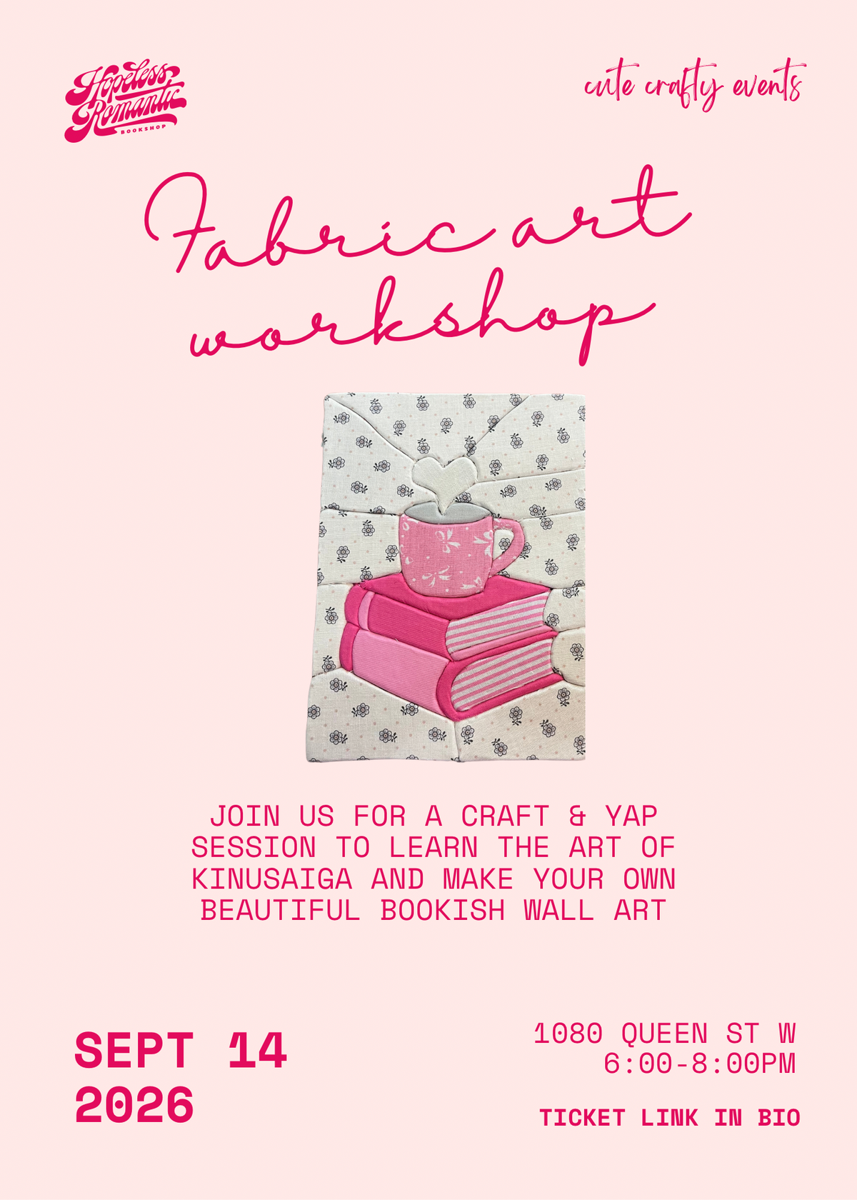 Fabric Art Workshop with Cute Crafty Events