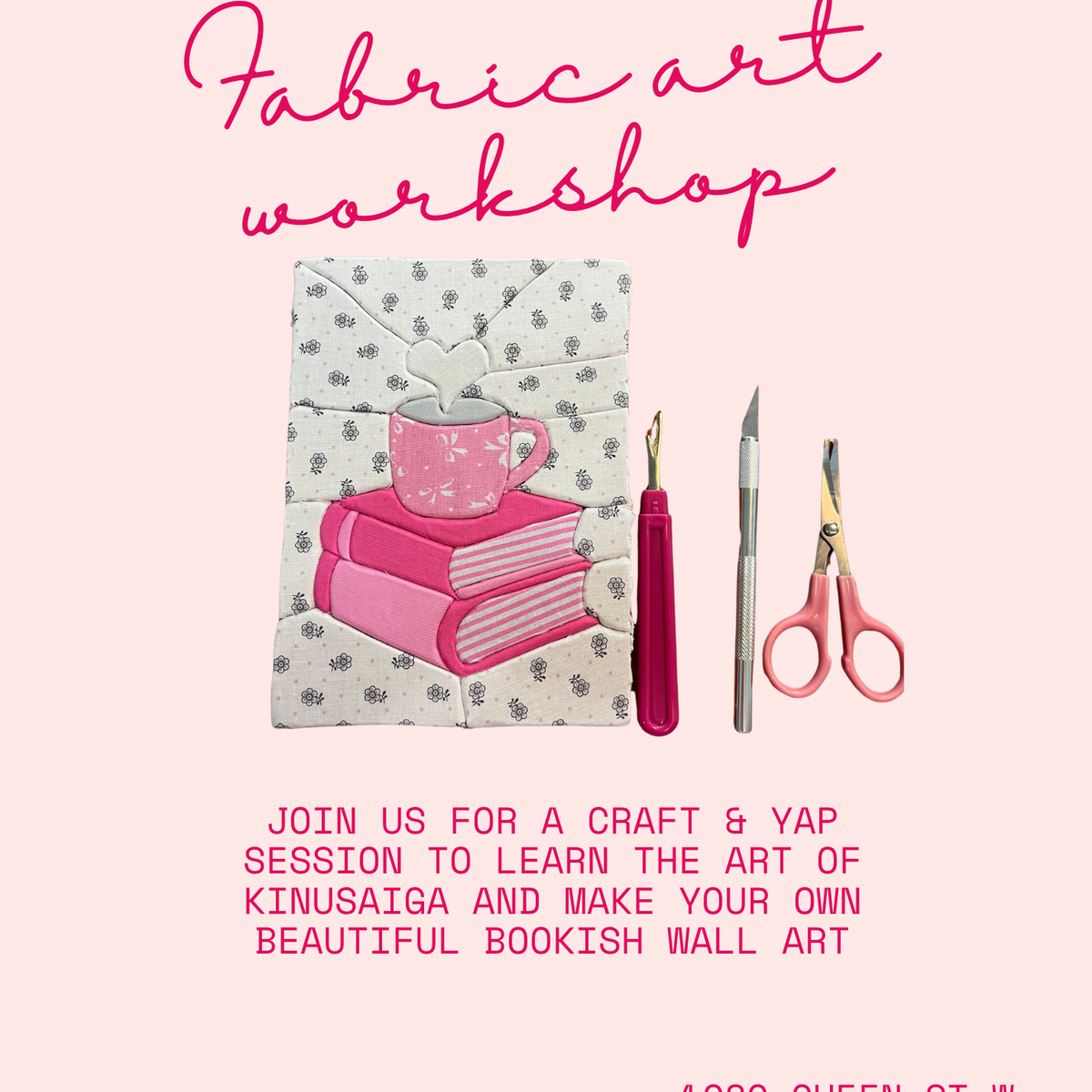 Fabric Art Workshop with Cute Crafty Events Oct 5th