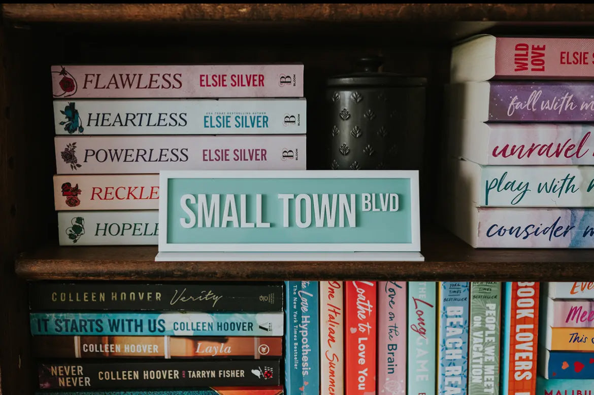Acrylic Shelf Sign: Small Town Blvd