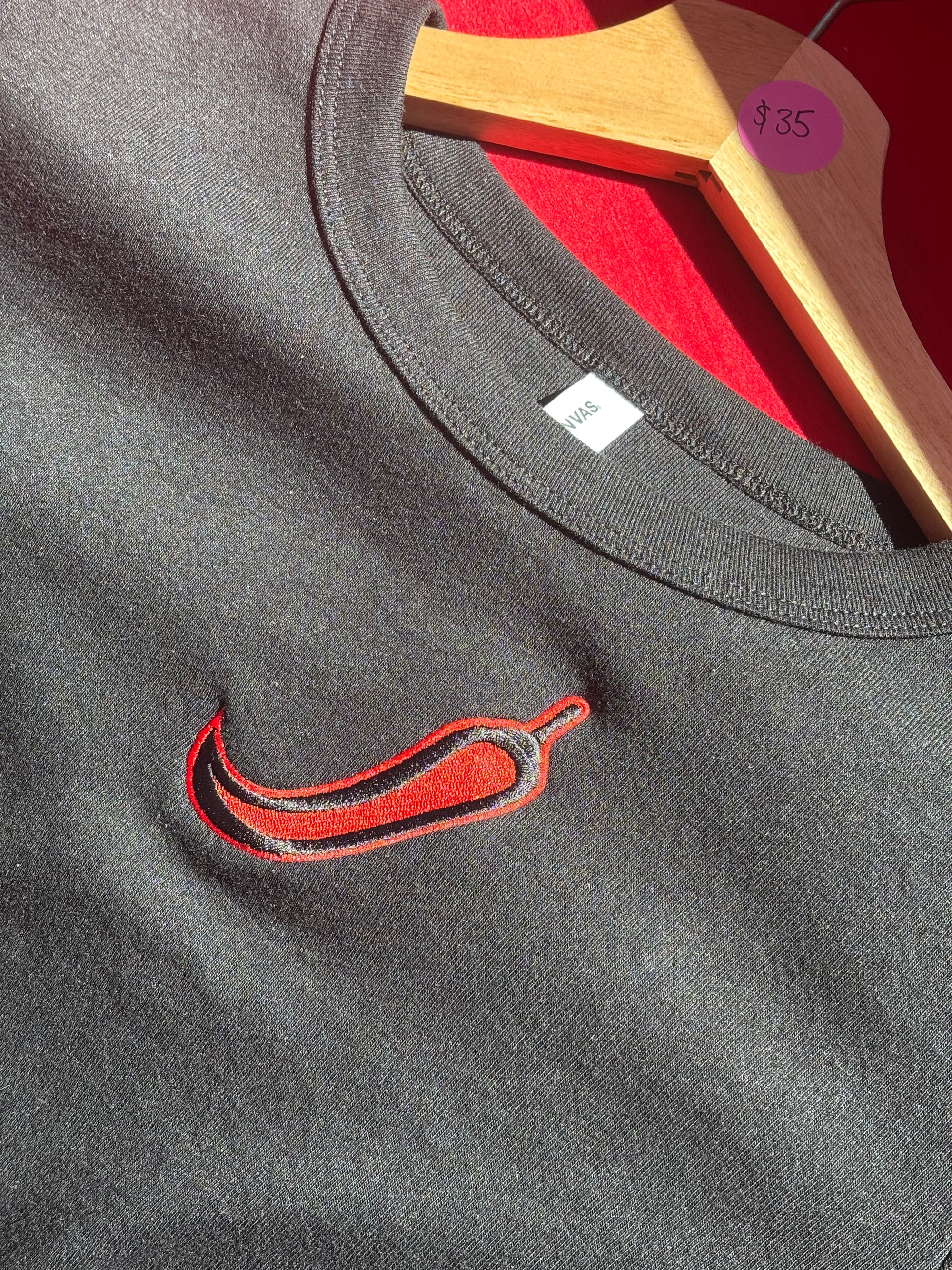 Chilli Pepper Embroidered Baby Tee - Hopeless Romantic