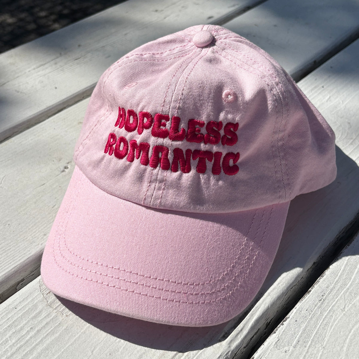 Hopeless Romantic Bubble Text Hat