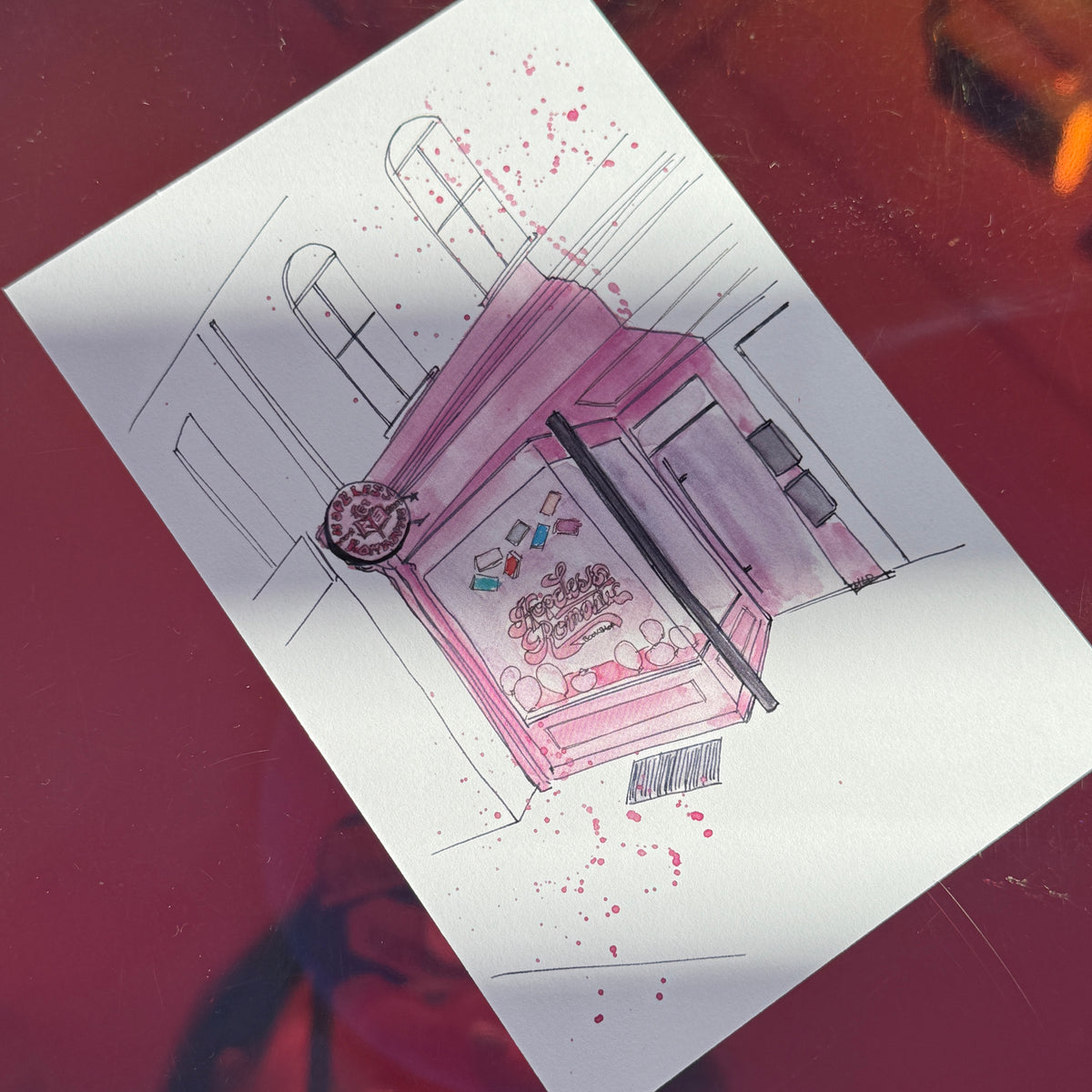 HRB Storefront Postcard - Hopeless Romantic