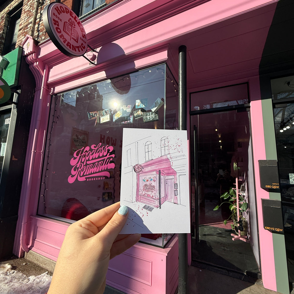 HRB Storefront Postcard - Hopeless Romantic