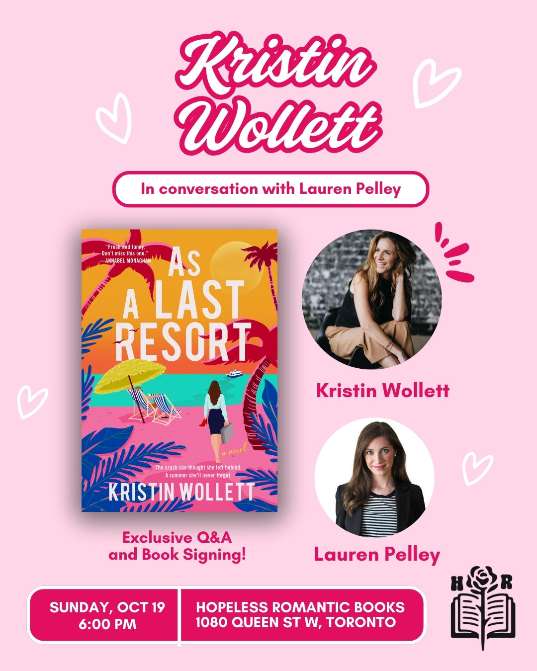 Event RSVP: Launch Party for As A Last Resort by Kristin Wollett, October 19