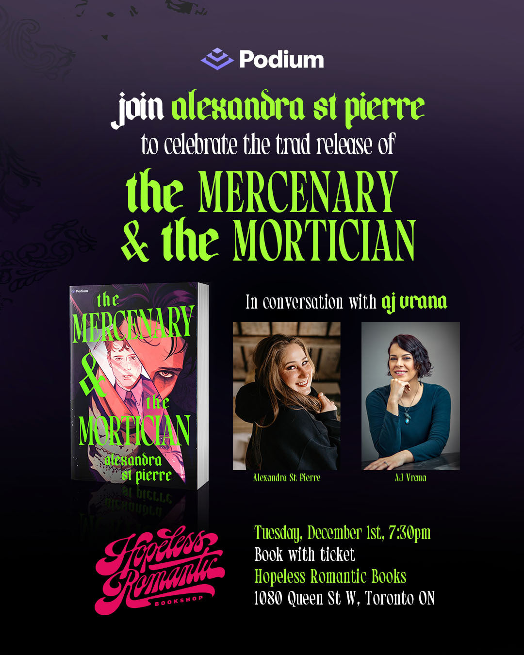 Book Launch: The Mercenary & The Mortician with Alexandra St. Pierre