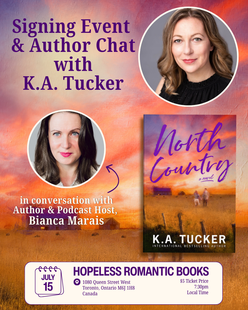 Book Signing: K.A Tucker, author of North Country (July 15, 2026)