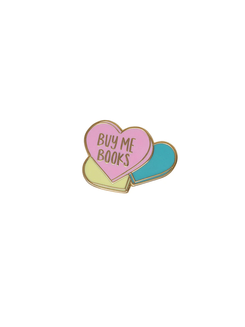 Sweet Reads - Buy Me Books heart enamel pin