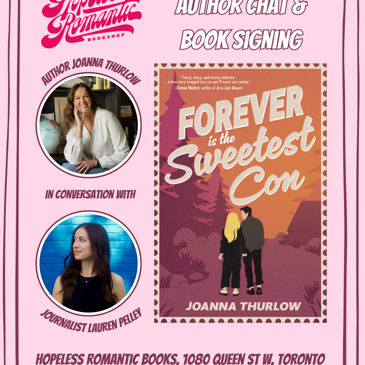 Book Signing with Joanna Thurlow, moderated by Lauren Pelley (July 13, 2026 at 7:30pm)
