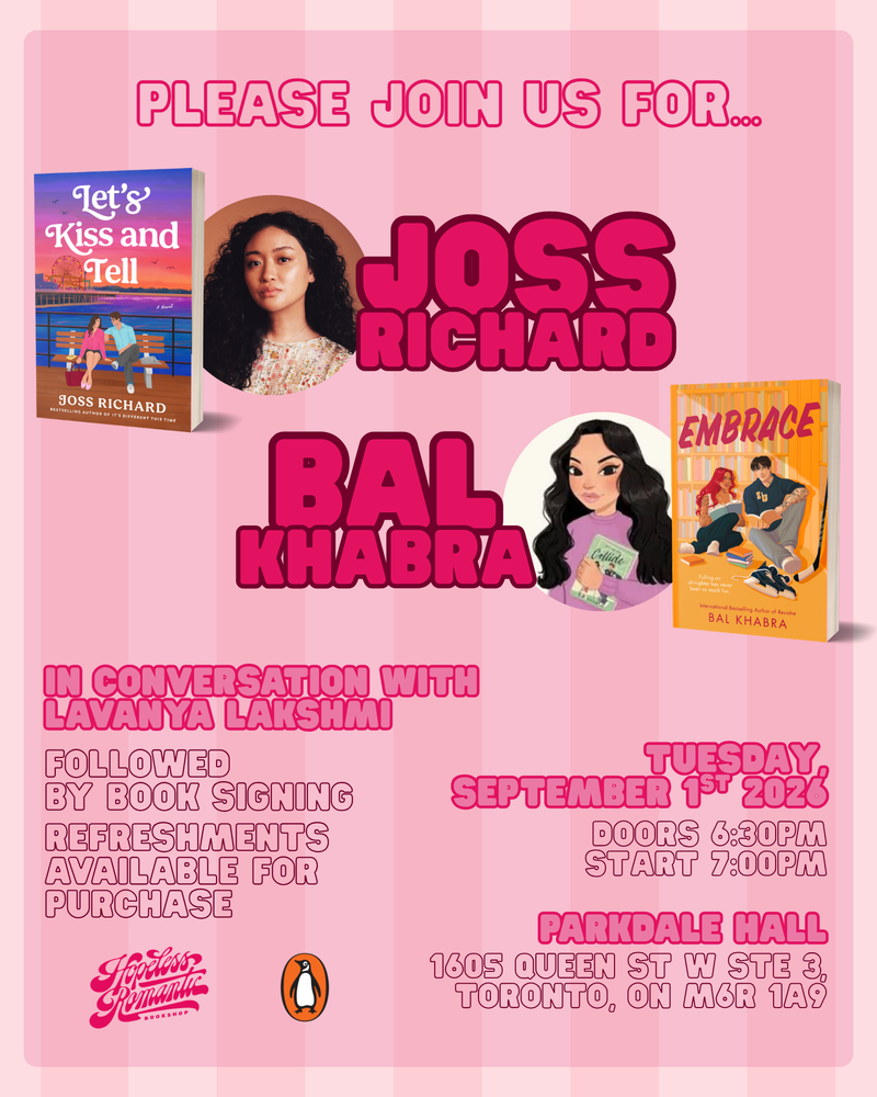 Joss Richard & Bal Khabra Discussion + Book Signing - September 1, 2026 @ The Parkdale Hall 1605 Queen St W