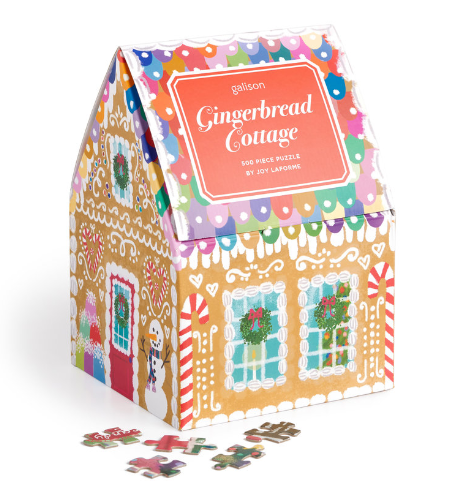 Joy Laforme Gingerbread Cottage 500 Piece Puzzle In A House